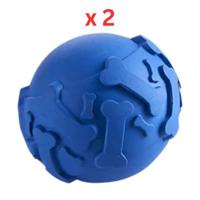 Miss Bear Colorful Convex Sound Ball Dog Toy Blue - Medium Dogs (Pack Of 2)