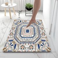 Bohemia Diatomaceous Earth Bath Mat Xmas Soft Mat Rubber Anti-Slip Fast Dry Super Absorbent Thin Bathroom Mat for Under Door - Bathroom Floor Mat Rug Bathtub Front Shower Mat Sink miniinthebox - thumbnail