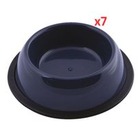 Georplast Silver Antislip Plastic Pet Bowl Small - Navyblue (Pack of 7)
