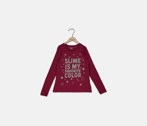 Girls Glitters Graphic Print Top  Rapsberry Pink