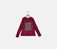 Girls Glitters Graphic Print Top  Rapsberry Pink - thumbnail