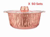 Hotpack Aluminium Color Pot Container With Hood - 50 Sets - APOT39C