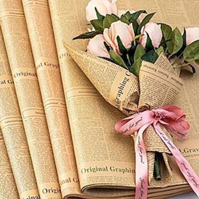 40pcs Vintage Nostalgic English Newspaper Kraft Paper, English Newspaper, Gift Flower Bouquet Wrapping Paper Lightinthebox