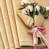 40pcs Vintage Nostalgic English Newspaper Kraft Paper, English Newspaper, Gift Flower Bouquet Wrapping Paper Lightinthebox - thumbnail