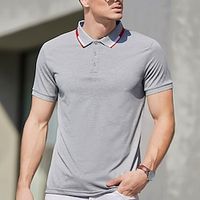 Men's Golf Shirt Golf Polo Casual Sports Lapel Short Sleeve Basic Modern Color Block Button Spring  Summer Regular Fit Black White Pink Red Navy Blue Royal Blue Golf Shirt Lightinthebox