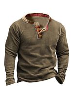 Men's Outdoor Polar Fleece Comfortable Retro Henley Collar Sweatshirt