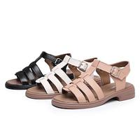 Women's Sandals Gladiator Sandals Roman Sandals Fisherman Sandals Outdoor Daily Chunky Heel Open Toe Casual Comfort Cowhide Black Pink Beige Lightinthebox