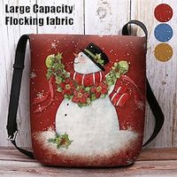 Women's Crossbody Bag Shoulder Bag Fluffy Bag Polyester Outdoor Christmas Daily Print Large Capacity Lightweight Durable Character Yellow Red Blue Lightinthebox - thumbnail
