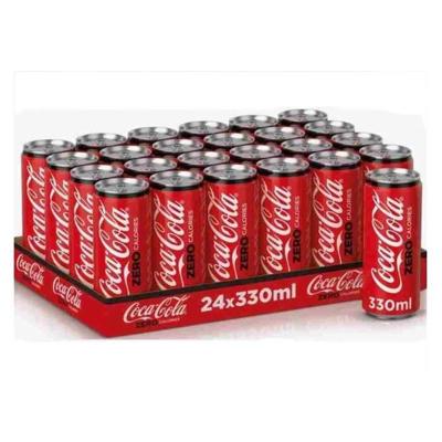 Coca Cola Zero Carbonated Soft Drink Can 330ml x 24