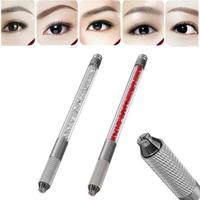 Eyebrow Microblading Tattoo Pen Manual 3D Eye Makeup Crystal Acrylic Handle