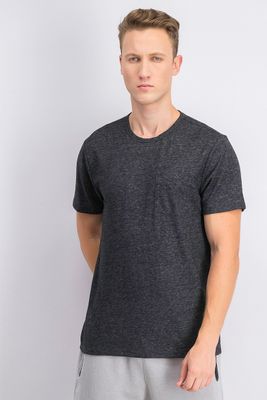 Mens Short Sleeve Plain T-Shirt Wash Black Mens Short Sleeve Plain T-Shirt Wash Black