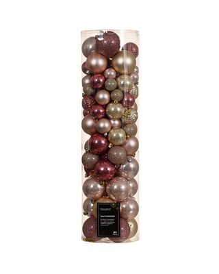 Kaemingk Decoris Bauble Shatterproof Matt, Shiny & Glitter Mold Mix Assorted Set 023804