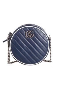 Blue Leather Shoulder Bag