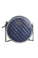 Blue Leather Shoulder Bag - thumbnail
