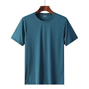 Men's T shirt Hiking Tee shirt Short Sleeve Tee Tshirt Top Outdoor Quick Dry Lightweight Breathable Sweat wicking Autumn  Fall Spring Summer Ice Silk Sapphire ArmyGreen White Hunting Fishing Climbing Lightinthebox