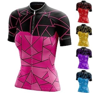 21Grams Women's Cycling Jersey Short Sleeve Bike Top with 3 Rear Pockets Mountain Bike MTB Road Bike Cycling Breathable Quick Dry Moisture Wicking Reflective Strips Yellow Red Blue Spandex Sports miniinthebox