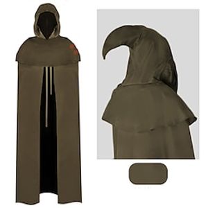 Vintage Punk  Gothic Medieval Hooded Cloak Shawls Witch Plague Doctor Wizard Men's Women's Cosplay Costume Halloween Party  Evening LARP Ren Faire Cloak Lightinthebox