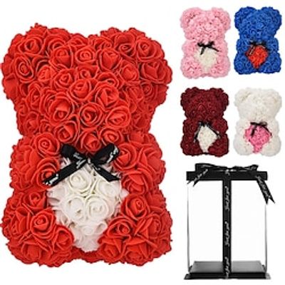Valentine's Day Rose Bear Flower Gift Birthday Gift Rose Flower Creative Gifts, For Home Room Living Room Office Decor, Christmas Valentine's Day New Year Gift Lightinthebox