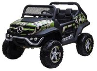 Megastar Ride On 12V Licensed Mercedes Benz Dragoon 4X4 Truck With Leather Seats Twin Seater - Army Green (UAE Delivery Only)