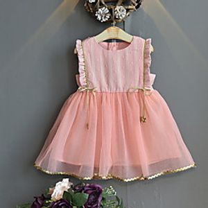 Kids Little Girls' Sundress Graphic Mesh Print White Blushing Pink Light Blue Knee-length Sleeveless Basic Tutus  Skirts Dresses Summer Regular Fit 3-8 Years Lightinthebox