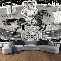 Slavic Mythology Religious Art Hanging Tapestry Wall Art Large Tapestry Mural Decor Photograph Backdrop Blanket Curtain Home Bedroom Living Room Decoration Triglav Three Headed God miniinthebox - thumbnail