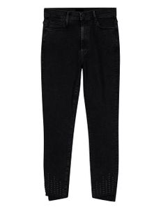 Stud Detail High Rise Skinny Jeans - Black