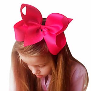 1pcs Toddler Girls' Active / Sweet Daily Wear White Solid Colored Bow Nylon Hair Accessories Blue / Purple / Yellow One-Size / Clips  Claws miniinthebox