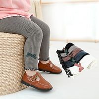 Kids Girls' Socks White Black Gray Solid Colored Bow Spring Summer Cute Daily Wear 1-12 Years Lightinthebox - thumbnail