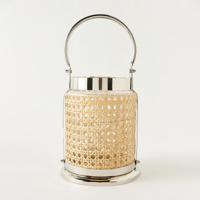 Textured Glass Lantern with Handle - 18x36 cms