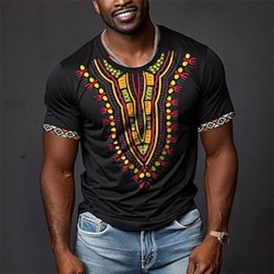 Graphic Tribal Retro Vintage Ethnic Boho Men's 3D Print T shirt Tee Sports Outdoor Holiday Going out T shirt Black Blue Short Sleeve Crew Neck Shirt Spring Summer Clothing Apparel S M L XL 2XL 3XL Lightinthebox