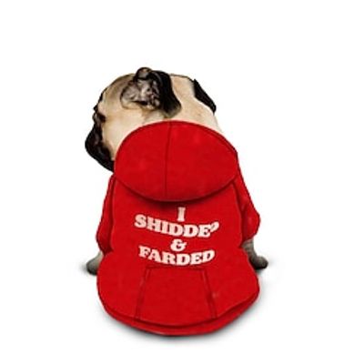 Dog Hoodie With Letter Print Text memes Funny Dog Sweaters for Large Dogs Dog Sweater Solid Soft Brushed Fleece Dog Clothes Dog Hoodie Sweatshirt with Pocket Lightinthebox