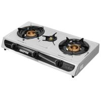 Geepas Stainless Steel Gas Cooker | Auto Piezo Ignition | Triple Gas Burner | Sliver | GGC31032