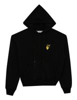 Graphic Print Hoodie - Black - thumbnail