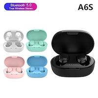 A6S TWS Wireless Bluetooth 5.0 Sport Stereo in-ear headphones with battery protector Lightinthebox