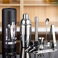 Bartender Set Shaker Cocktail Bartending Mixer Wine Tools Removable Bamboo Rack Stainless Steel Drink Party Bar Sets miniinthebox