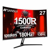 Sansui 27 Inch Curved, FHD, 1080P, 180Hz, 1ms with Speakers, Gaming Monitor Black ES-G27C1