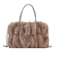 Women's Handbag Plush Bag Fluffy Bag Faux Fur Daily Chain Large Capacity Foldable Lightweight Geometric Black White Pink miniinthebox