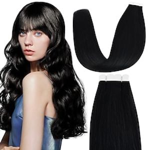 Tapes Hair Extensions Human Hair 1pack Pack Straight Hair Extensions miniinthebox