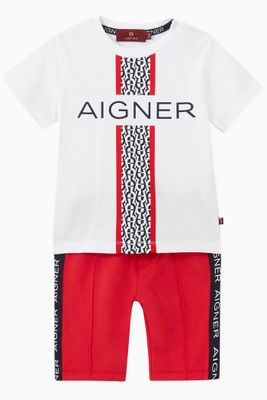 Logo T-shirt and Shorts Set in Jersey Logo T-shirt and Shorts Set in Jersey