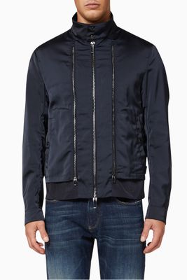 Multi Zip Satin Bomber Jacket Multi Zip Satin Bomber Jacket