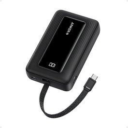 Anker Power Bank (20K, 30W, Built-In USB-C Cable) - Black