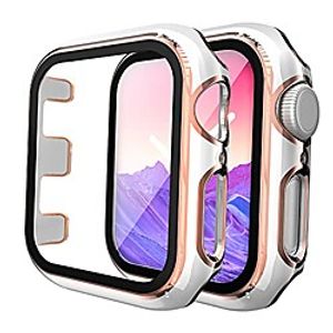 Smart watch Case 2 pack hard case compatible for apple watch series 321 38mm built in 9h tempered glass screen protector, touch sensitive protective slim cover compatible for iwatch 38mm Lightinthebox