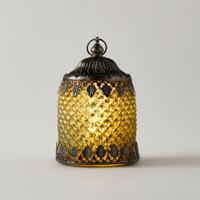 Textured LED Lantern with Ring Handle - 14 cms