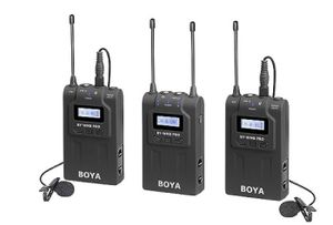 Boya by-WM8 Pro-K2 UHF Omnidirectional Dual-Channel Wireless Microphone System with One Receiver and Two Transmitter, Black