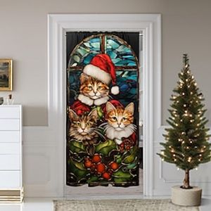 Christmas Decorations Door Cover, 1 Panel Door Curtain with Santa Claus or Snowman Pattern Home Xmas Decor for Living Room, Kitchen, Outdoor Lightinthebox