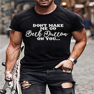 Men's T shirt Hot Stamping Graphic Letter Crew Neck Street Casual Print Short Sleeve Tops Fashion Comfortable Sports Black Wine Lightinthebox