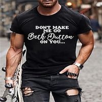 Men's T shirt Hot Stamping Graphic Letter Crew Neck Street Casual Print Short Sleeve Tops Fashion Comfortable Sports Black Wine Lightinthebox - thumbnail