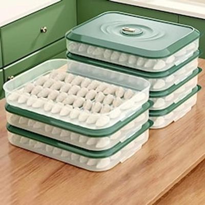 1pc Large-capacity Dumpling Box, Special Sealed And Fresh-keeping Multi-layer Quick-frozen Food Wonton Storage Box For Refrigerator Freezing Lightinthebox