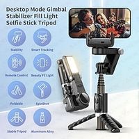 Desktop Gimbal Selfie Stick Tripod Stabilizer with Light Remote Following Foldable for Smartphone iPhone 13 Xiaomi for Video Q18 Lightinthebox - thumbnail
