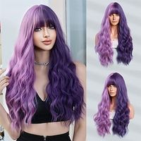 Long Purple Wavy Wigs with Bangs 26in Curly Synthetic Heart Resiatant Ombre Wigs for Women Daily Party Cosplay Used Lightinthebox Long Purple Wavy Wigs with Bangs 26in Curly Synthetic Heart Resiatant Ombre Wigs for Women Daily Party Cosplay Used Lightinthebox